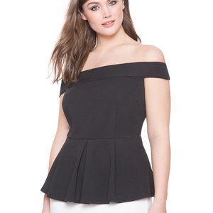 Off the shoulder black peplum